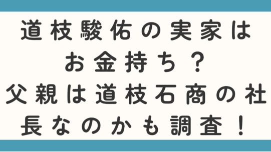 道枝駿佑の実家はお金持ち?父親は道枝石商の社長なのかも調査!